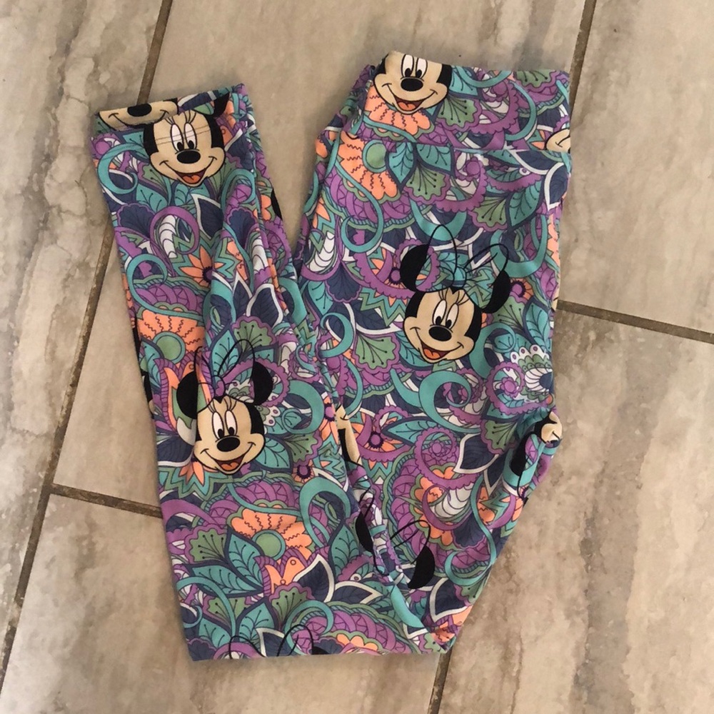 NWOT Disney LulaRoe Minnie Mouse Womans OS Leggings Floral